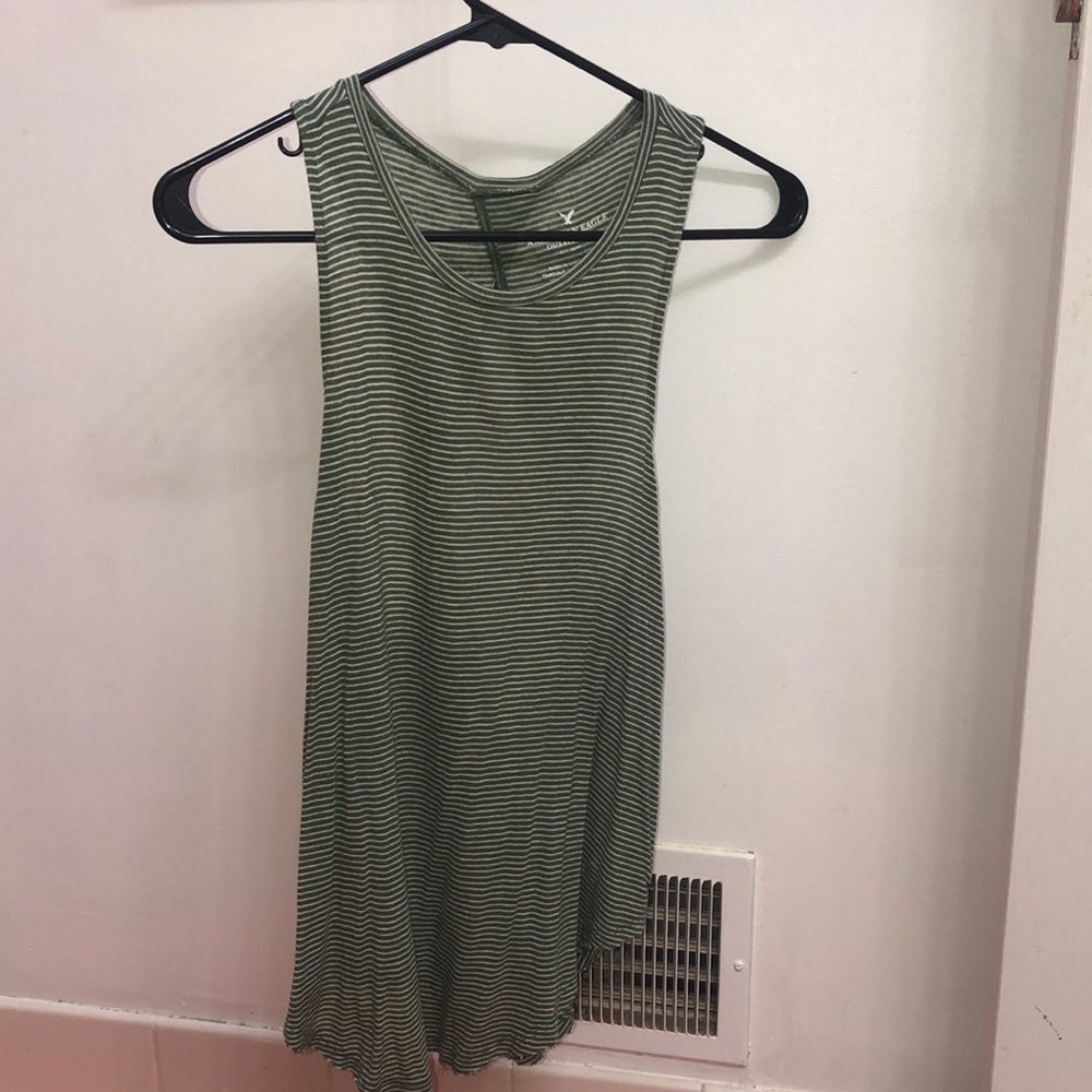 Green Tank Top with an Open Back